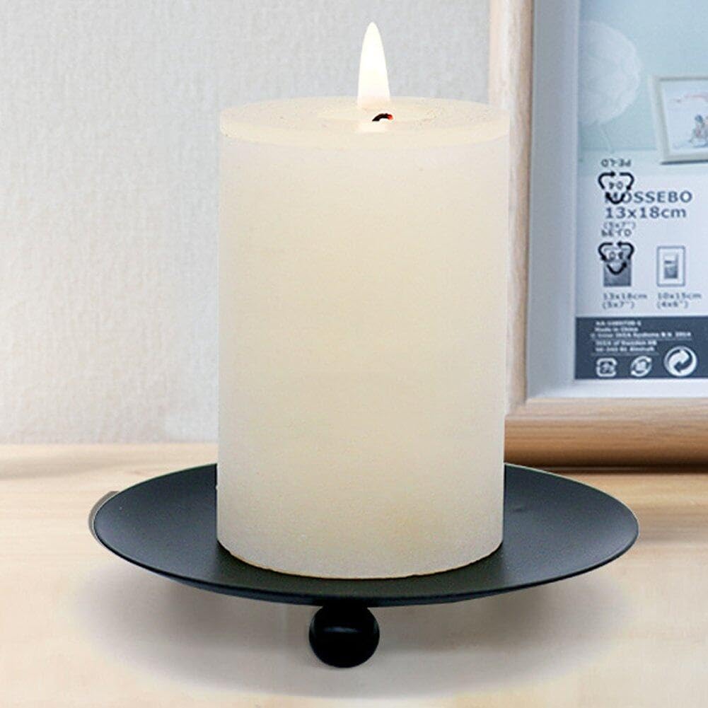 4 Portacandele In Metallo Argentato - Con Puntale Da 4cm Per Candele A Colonna, Diametro 8.3cm - Foto 9