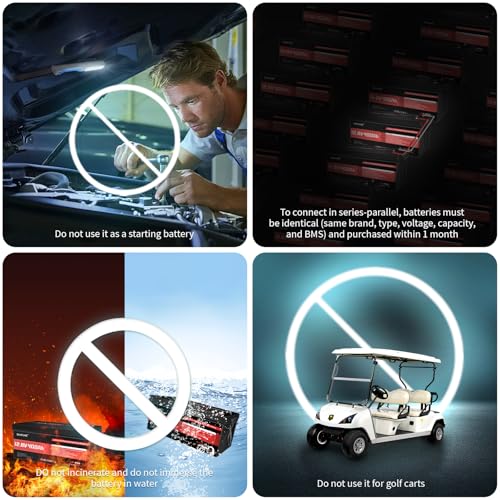 Image of 12V 400Ah LiFePO4 Battery 5120Wh Rechargeable Lithium Iron Phosphate Battery Built-in 200A BMS 15000+ Cycles for RV Solar Off-Grid Applications and Home Energy Storage