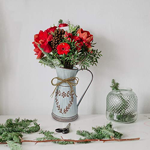 Vintage Metal Vase Rustic Shabby Chic Vase - Image 4