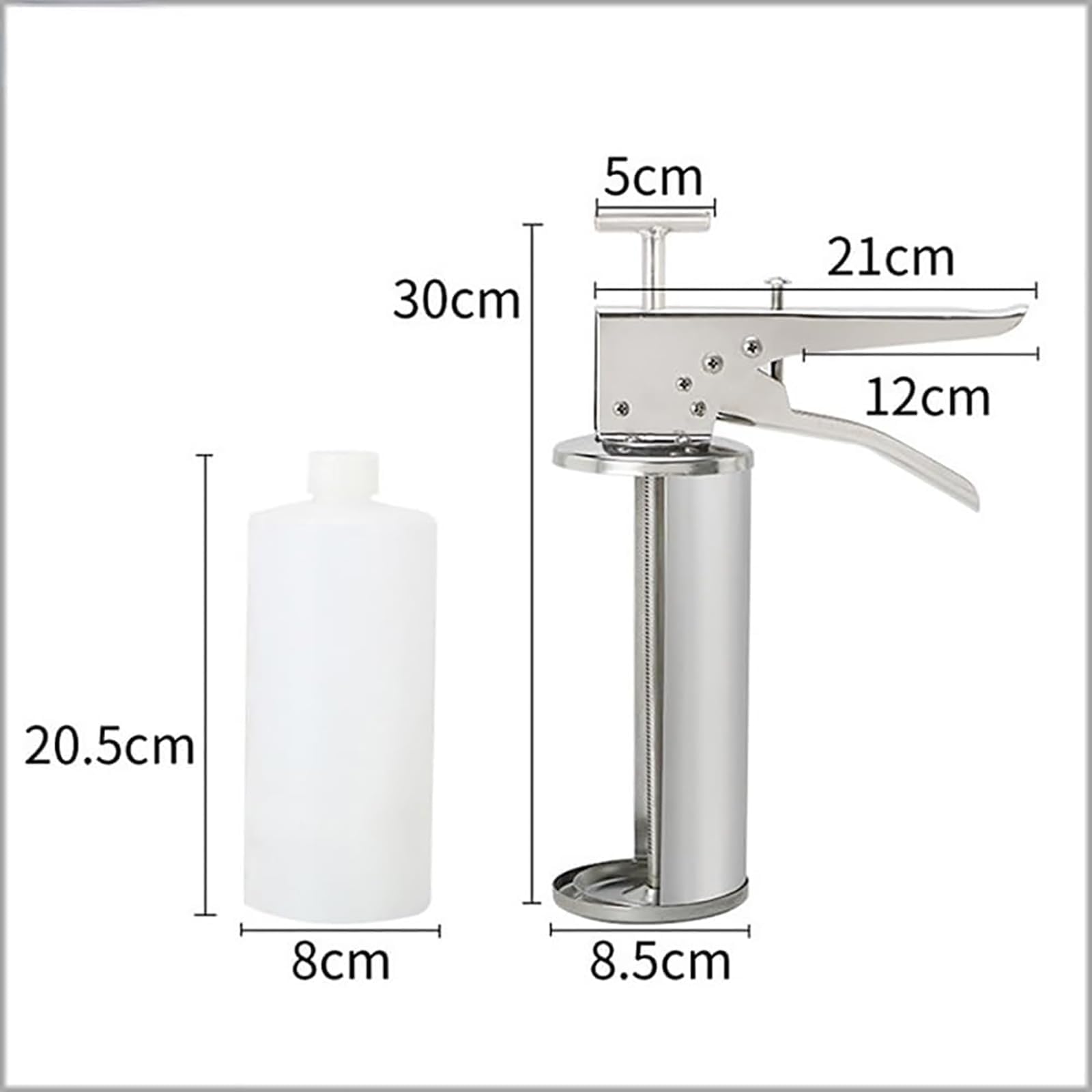 Pistola dispenser per salse, bottiglia da 650 ml, uscita regolabile da 10 a 15 g, dispenser per condimenti in acciaio inox, per condimenti, ketchup e altro ancora