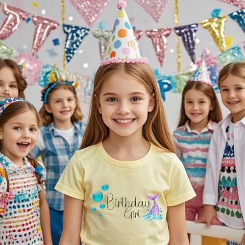 Image of Birthday Girl Tshirt Toddler Birthday Shirts Tees Little Kids Top Outfit Cotton Short Sleeve 2nd 3rd 4th 5th 6th 7th 8th
