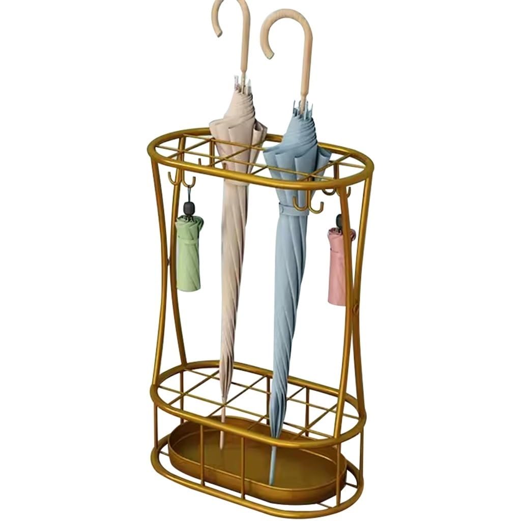 Flyiodfcxv Gold Umbrella Stand, For Entryway Simple Style Hollow Structure(Gold)