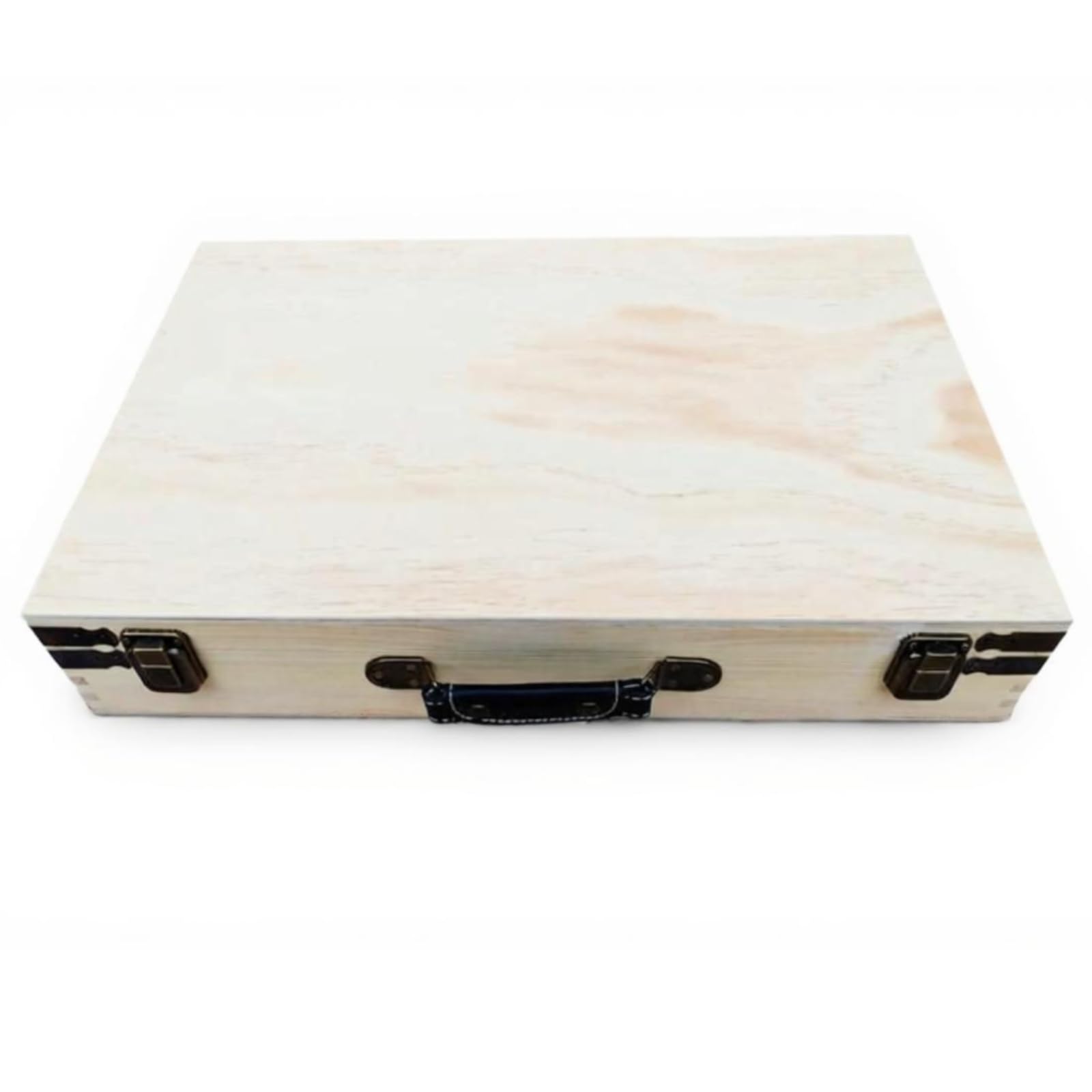 Vintage Wooden Storage Box, Large Organizer, Sturdy Latch, Decorative Chest 50x33x9.5cm-image-17