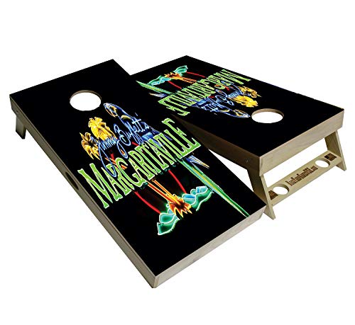 Tropical Series - Premium Cornhole Boards w Cupholders and a Handle - Includes 2 Regulation 4' x 2' Cornhole Boards w Premium Birch Plywood and 8 Cornhole Bags (Tropical 591)