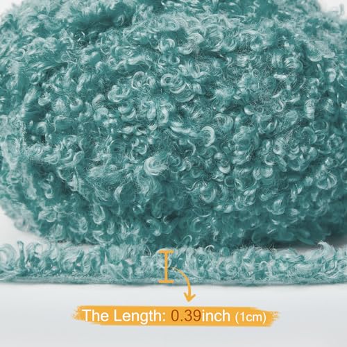 Pretty Jolly Teddy Fur Yarn - Super Soft, Chunky, Fluffy Faux Fur - Total Length 2×50m (100g×2) - Sage - Image 4