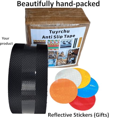 Image of Anti Slip Tape 2 Inch Wide, Waterproof Grip Adhesive Heavy Duty High Traction Friction for Indoor /Outdoor Steps (17 Ft /Black).