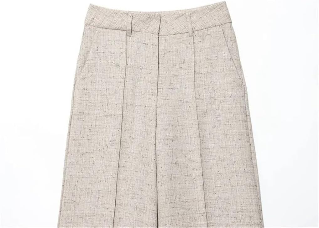 Women's Textured Wide-Leg Straight-Leg Trousers