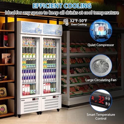 Image of Garvee Commercial Beverage Display Refrigerator 11.3Cu.Ft