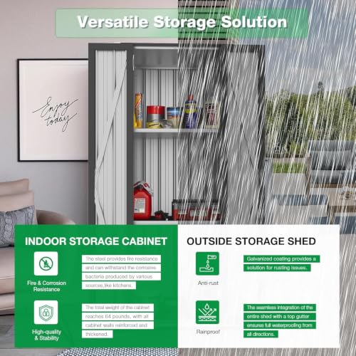 Image of AECOJOY Outdoor Storage Cabinet Waterproof, 70 inch Vertical Tall with Base