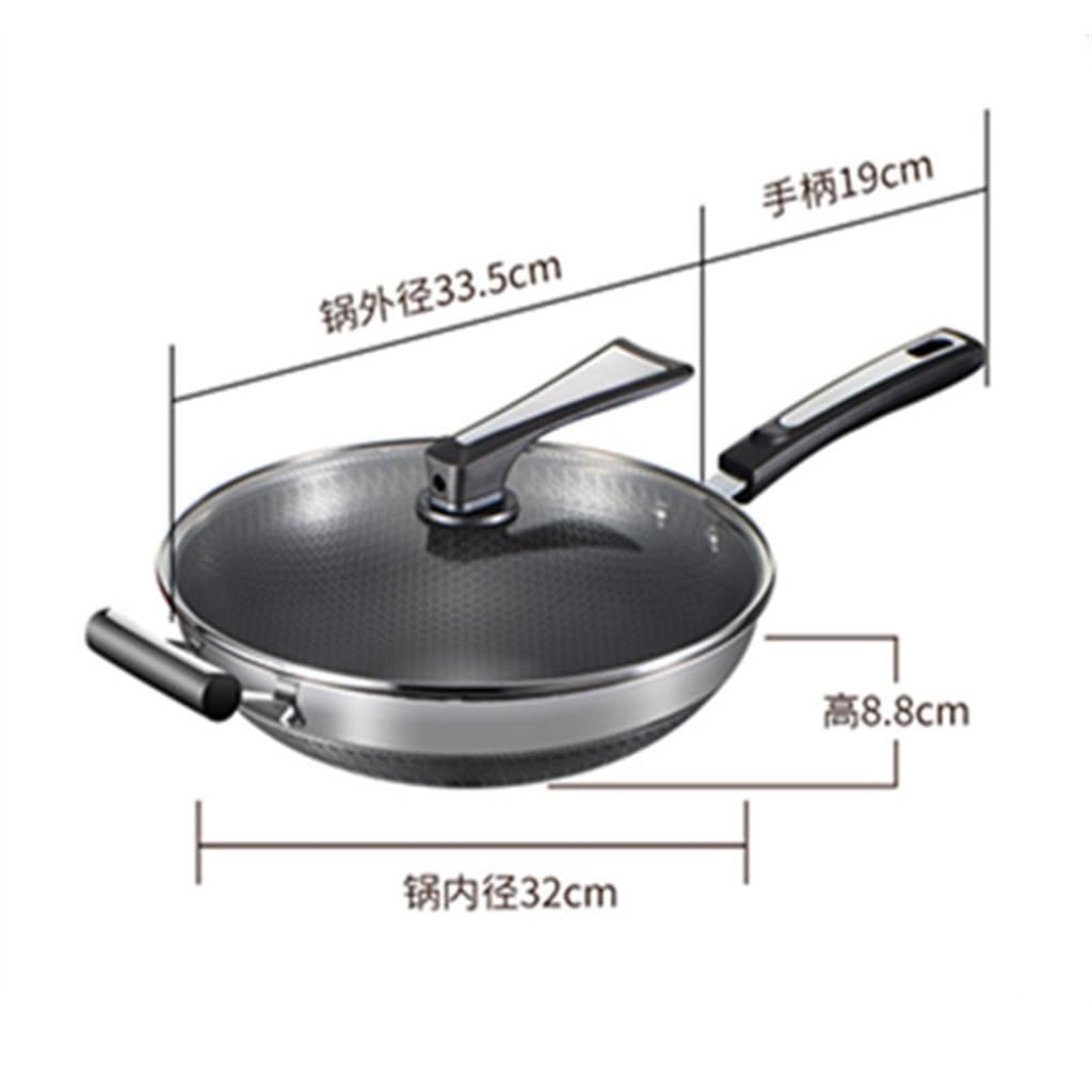 Wok de Panal de Cinco Capas for el hogar, Antiadherente, de Acero Inoxidable 316