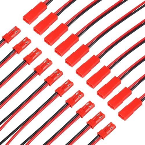 Leloco 20 Paar Steckverbinder 2 polig Stecker 12v, Mini Micro SM JST Stecker Männlichen und Weiblichen Steckverbinder Adapter für LED Licht, PCB Bedienfeld,Batterien,Spielzeug,...