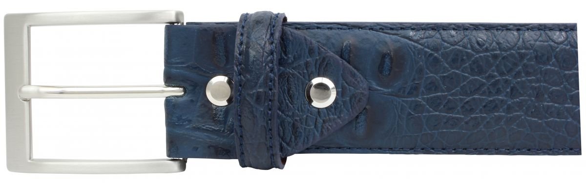 BELTINGER Gürtel mit Edelstahl-Gürtelschnalle und Krokoprägung 4 cm | Leder-Gürtel 40mm Kroko-Optik | Kroko-Muster 4cm