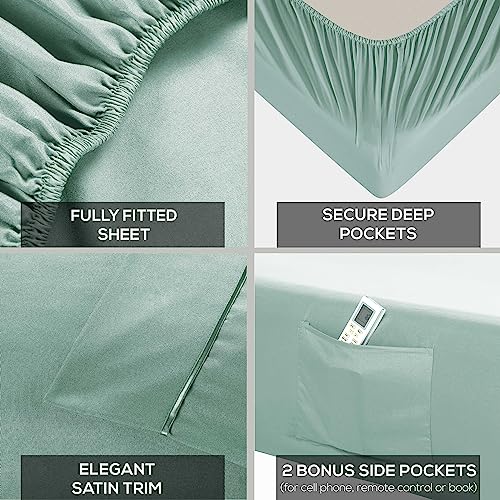 image for Mueller Ultratemp Bed Sheets Set, Super Soft 1800, 6 Piece Set, Deep P