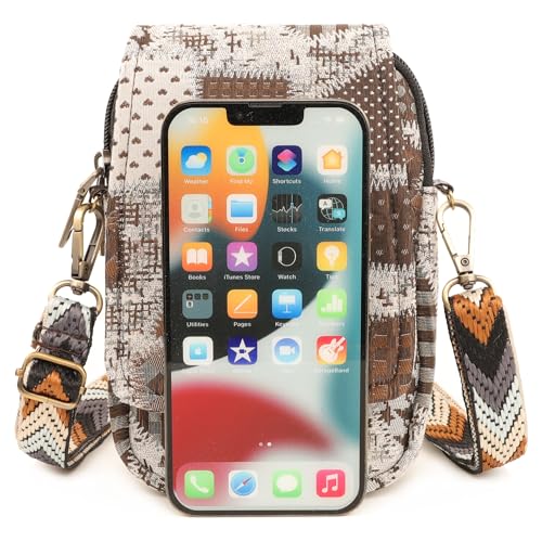 Image of SILKAREA Embroidered Cute Mini Crossbody Bag for Women Small Handbags Wristlet Wallet Bag Cell-phone Pouch Coin Purse