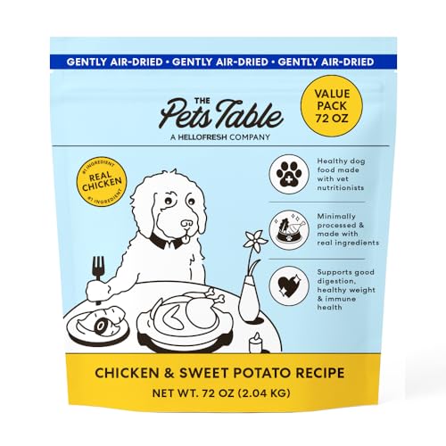 The Pets Table Small Batch Air Dried Dog Food for Dogs Large, Medium and Small | Puppy Dog Food, Adult Dog Food, Senior Dog Food | Chicken & Sweet Potato 4.5 lbs / 72 oz Bag