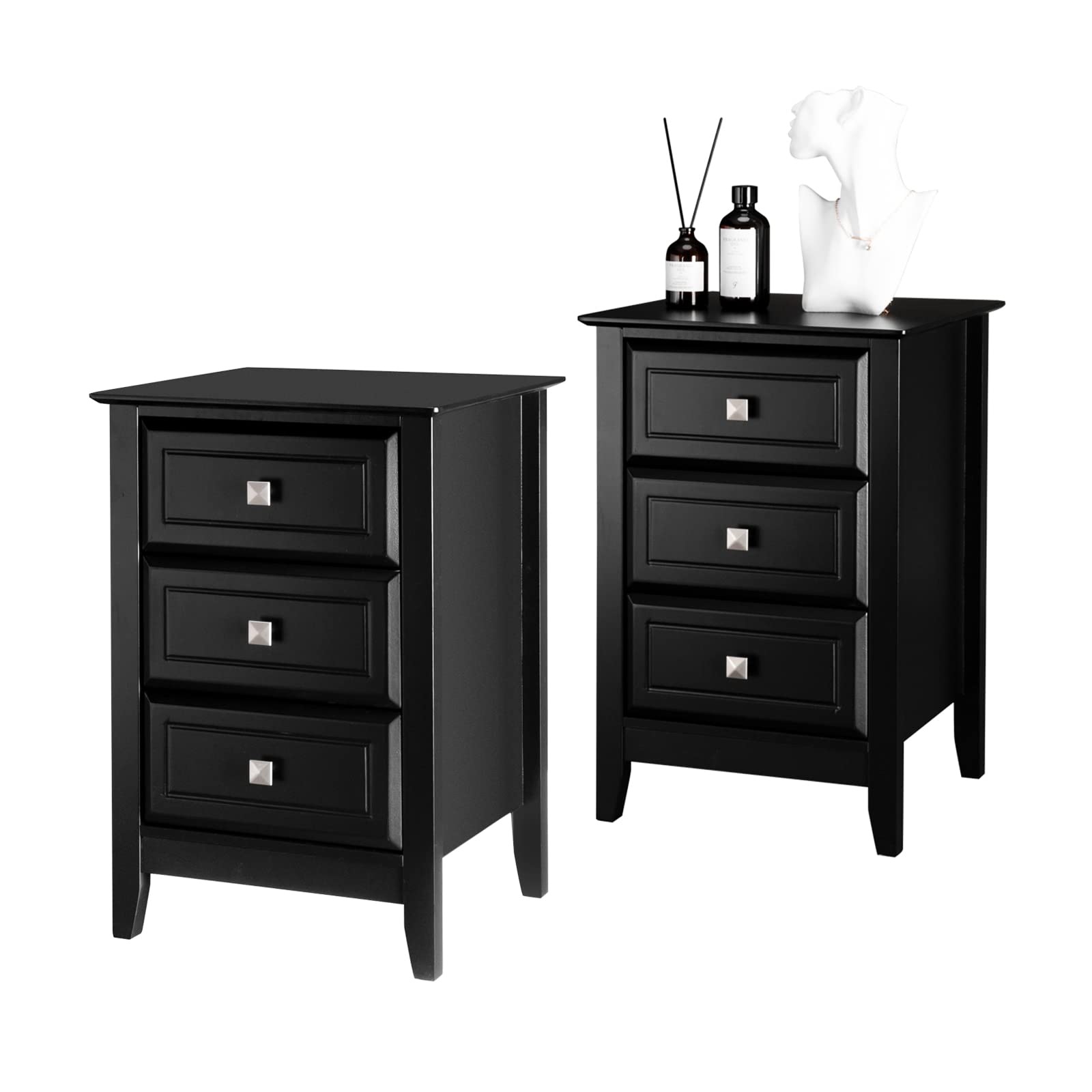 Bonnlo Upgraded 3 Drawers Night Stands Set of 2