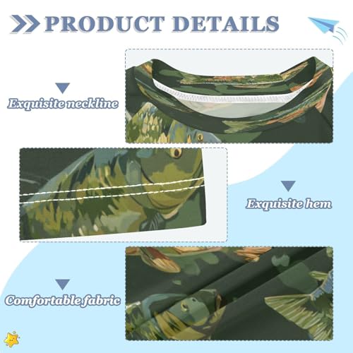 Boys Short Sleeve T-Shirts Carp Fish Camo Rashguard Kids Swim Shirts Sun UPF 50+3