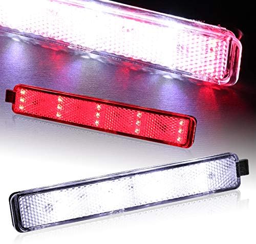 Rear Bumper Stop Light LED Compatible With 08-13 Cadillac/ 05-09 Chevrolet/ 13-16 GMC/ 95-09 Pontiac/ 02-07 Saturn, Rear Spoiler Reflector Brake Lamps Pair Set (2PCS) (Red Lens)