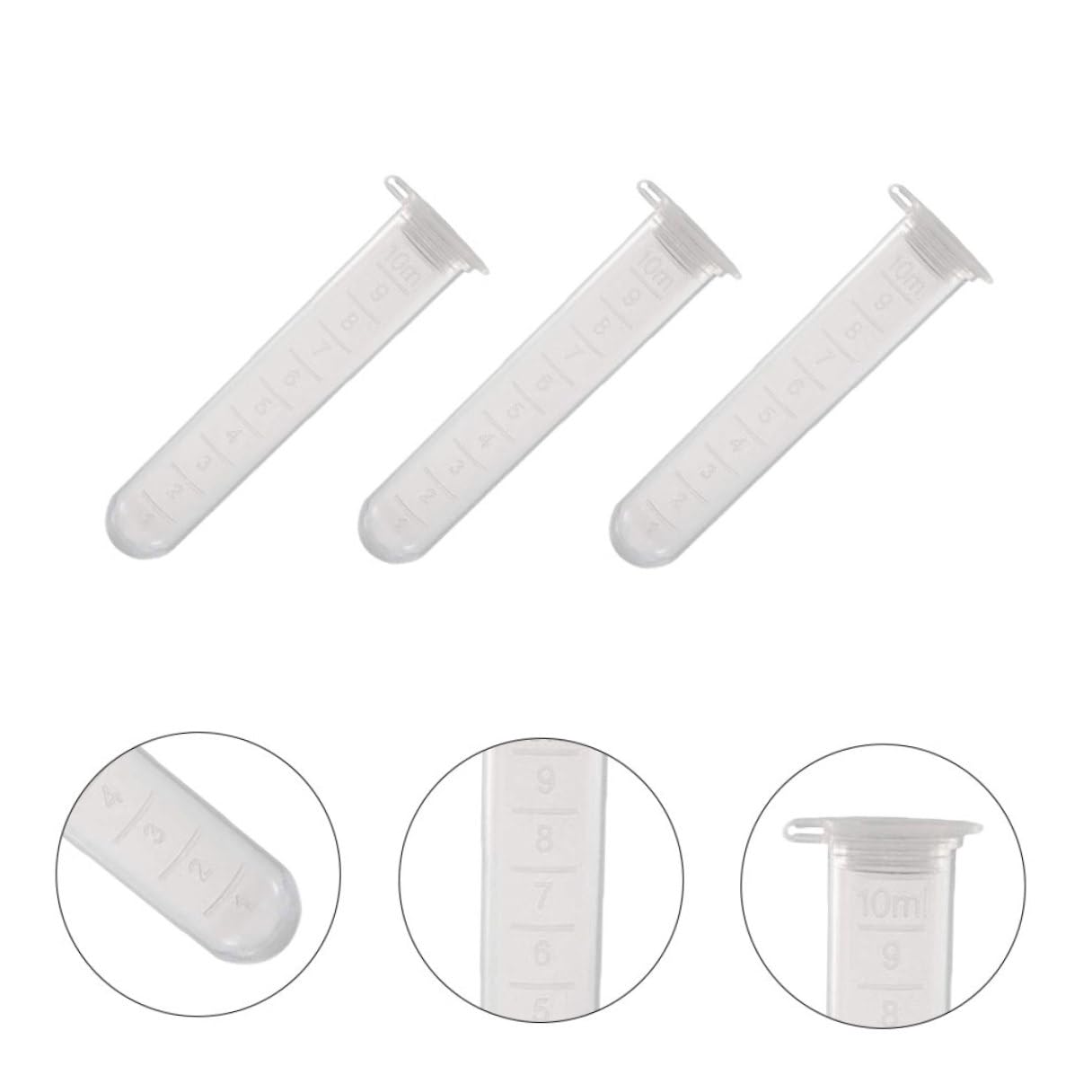 iplusmile 200pezzi Tubi per Centrifuga in Plastica Provette Tappi Trasparenti Fondo Tondo Piccole Bottiglie per Campioni di Laboratorio Scientifico