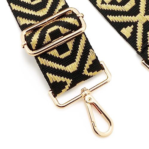 Image of Wide Shoulder Strap Adjustable Replacement Belt Guitar Style Crossbody Bag Handbag Strap Multicolor Canvas Straps(Wide:2in)(Color9)