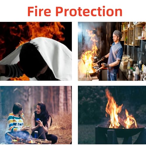 Image of Fiberglass Emergency Fire Blanket 4 Pack Fire Suppression Retardant Blanket Suppression Flame Fireproof Welding Fireplace,School,Stove,Grill,Camping,Car,Picnic,Caravan,Office,Warehouse Survival
