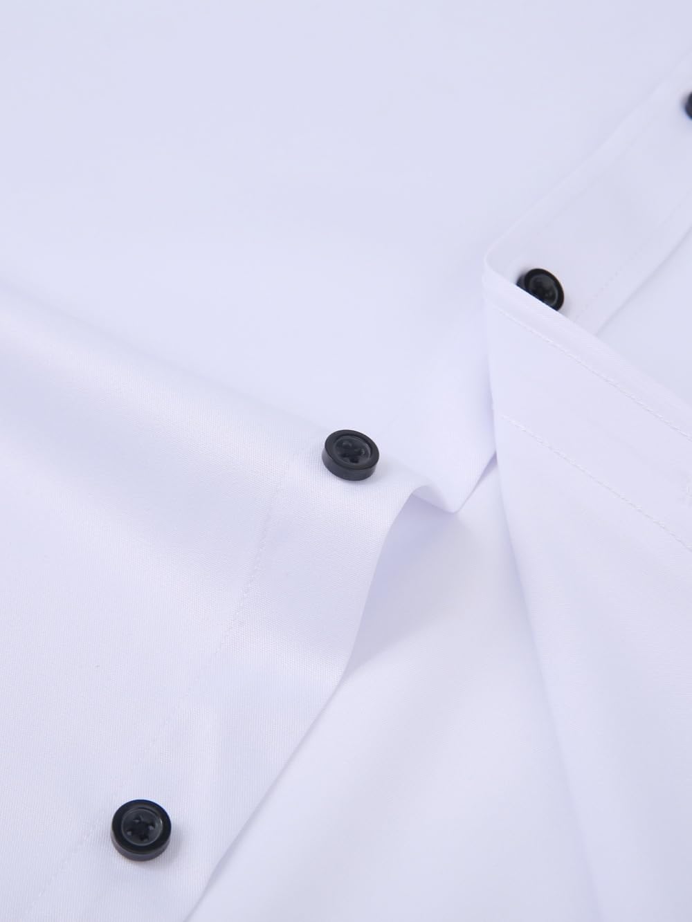 corfty Men Long Sleeve Dress Shirt - Regular Fit Stretch Free-Wrinkle Button Down Shirt - Image 5