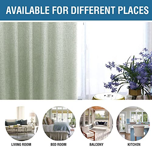 Image of H.VERSAILTEX 100% Blackout Curtains for Bedroom 84 Inches Long Grommet Linen Face Full Light Blocking Curtain Drapes for Living Room Thermal Linen Look Curtains 2 Panels Set, 52 inch W x 84 inch L, Sage