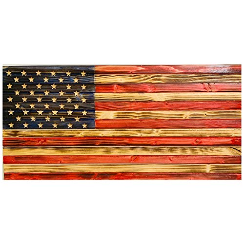 Natural Pine American Flag
