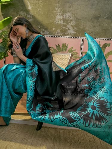 Image of SIRIL Women's Cotton Printed Saree With Unstitched Blouse Piece