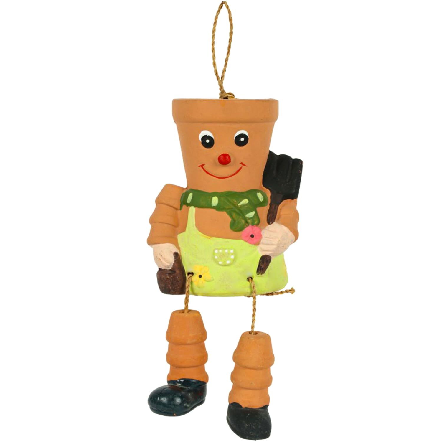 Tech Island Fun Terracotta Pot Man Gnome Style Shelf Sitting Figurine Hanging Ornament Tree Décor With A Twine Loop Terracotta Suitable For Garden Outdoor And Indoor Decor