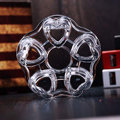 Image of Teapot Warmer Crystal Glass Heart Shape Heating Base Tea Set Accessories