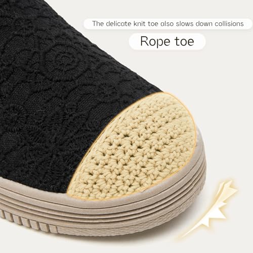 Shupua Womens Slip on Shoes Stylish Lace Casual Loafers Lightweight Platform Sneakers Comfortable Spring Flat Shoes for Office, Work2