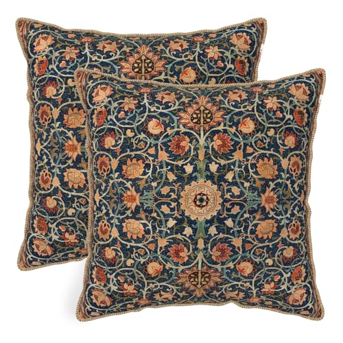 Vintage Floral Soft Velvet Throw Pillow Covers Set...