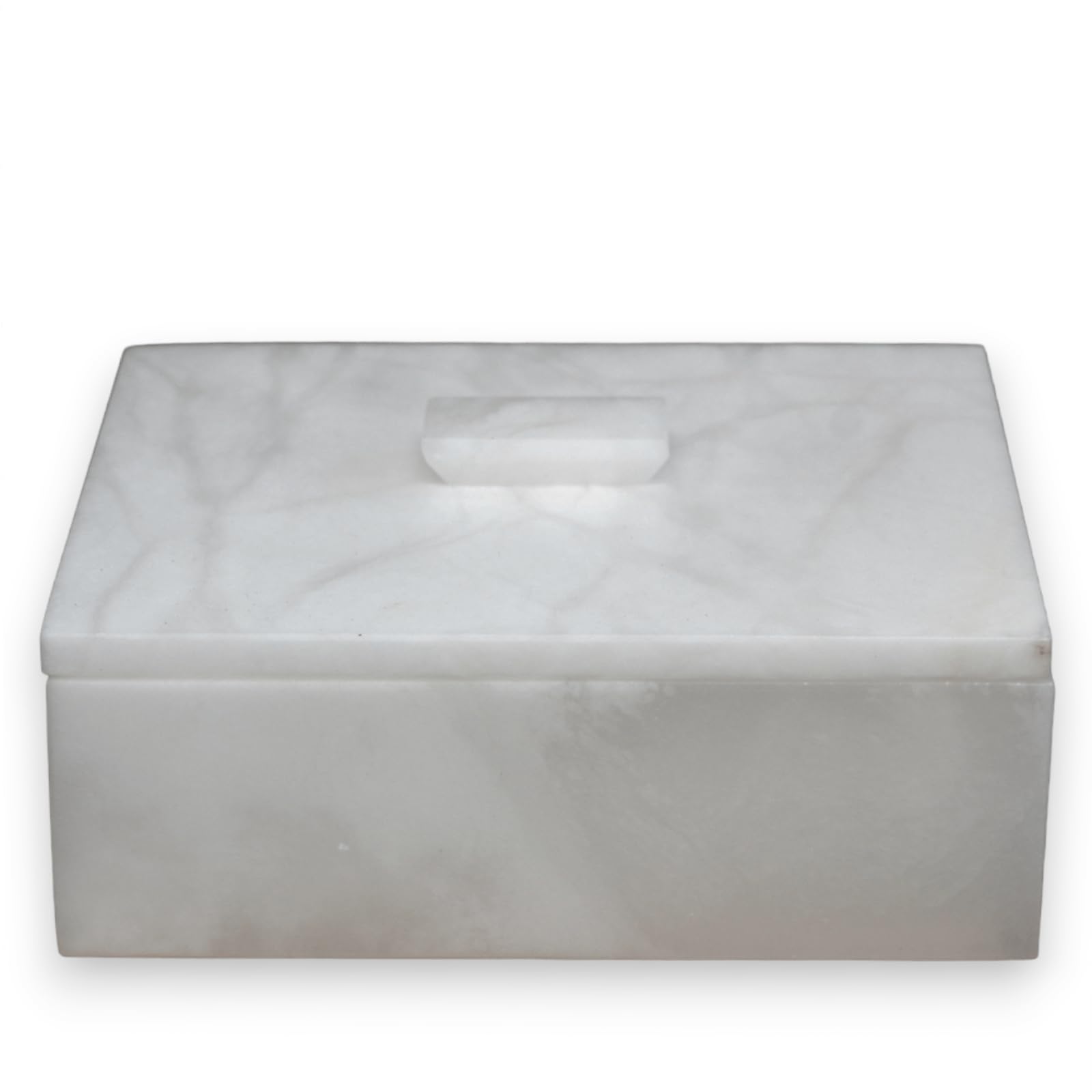 Boîte à objets en marbre blanc de luxe pour bijoux et décoration épurée