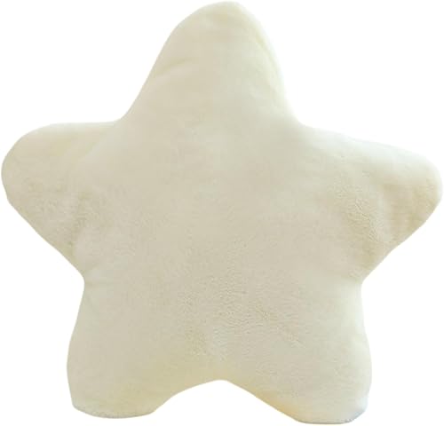 zhidiloveyou Almohada de estrella de felpa blanca, almohada en forma de estrella de peluche lindo juguete para niños 15.7 pulgadas