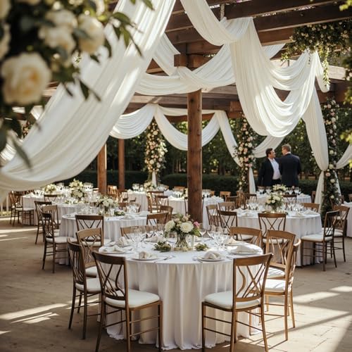 Party Village 2 Panels 5ftx30ft Ivory Ceiling Drapes for Wedding Parties