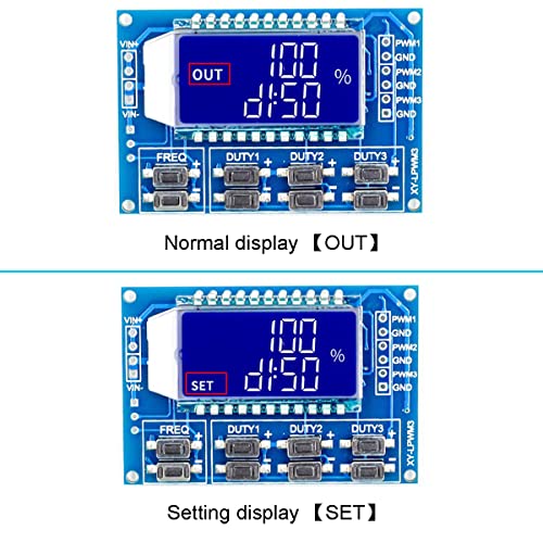 Image of 3 Channel PWM Pulse Signal Generator Adjustable Frequency Square Wave Rectangular Wave Signal Module LCD Display 1Hz-150Khz with pinheader Dupont Cable