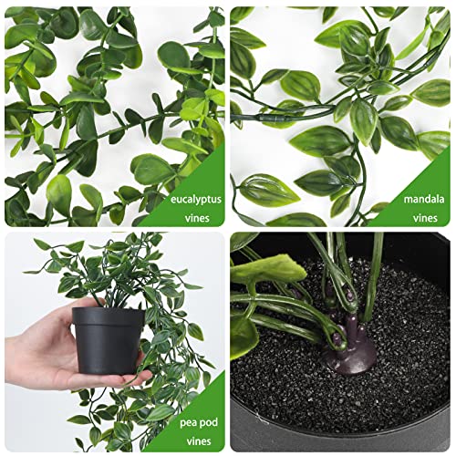 WXBOOM-Artificial-Hanging-Plants-2-Pack-Fake-Hanging-Plant-Fake-Potted-Greenery-Plants-Faux-Eucalyptus-Vine-Mandala-Vine-in-Pot-for-Home-Room-Indoor-Outdoor-Shelf-Decor