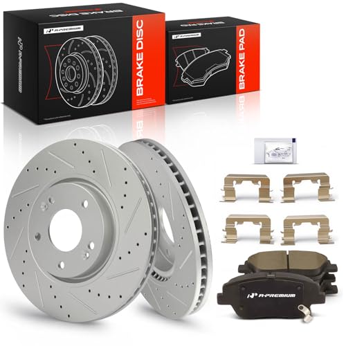 Image of A-Premium 11.81 inch (300mm) Front Brake Rotors & Ceramic Pads Kit, 6-Pack