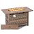 Nuu Garden 43” Propane Fire Pit, CSA-Listed Rattan Outdoor Fire Pit Table, 50,000 BTU Smokeless Gas Fire Table with Lid and Glass Beads, 2-in-1 Rectangular Fire Table for Outside Backyard Patio, Brown
