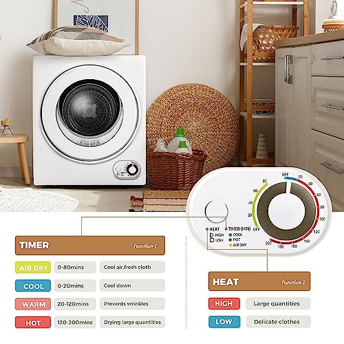 Image of Euhomy Portable Clothes Dryer for Laundry, 120V Electric Dryer