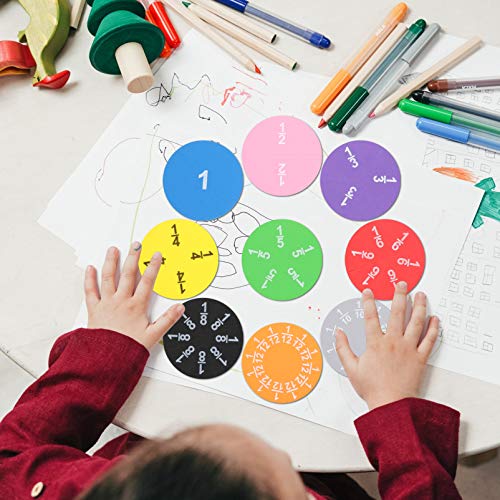 STOBOK 18Pcs Recursos Educacionais FraÃ§Ã£o CÃ­rculos Eva Esponja DemonstraÃ§Ã£o Arco-Ãris Math Mani