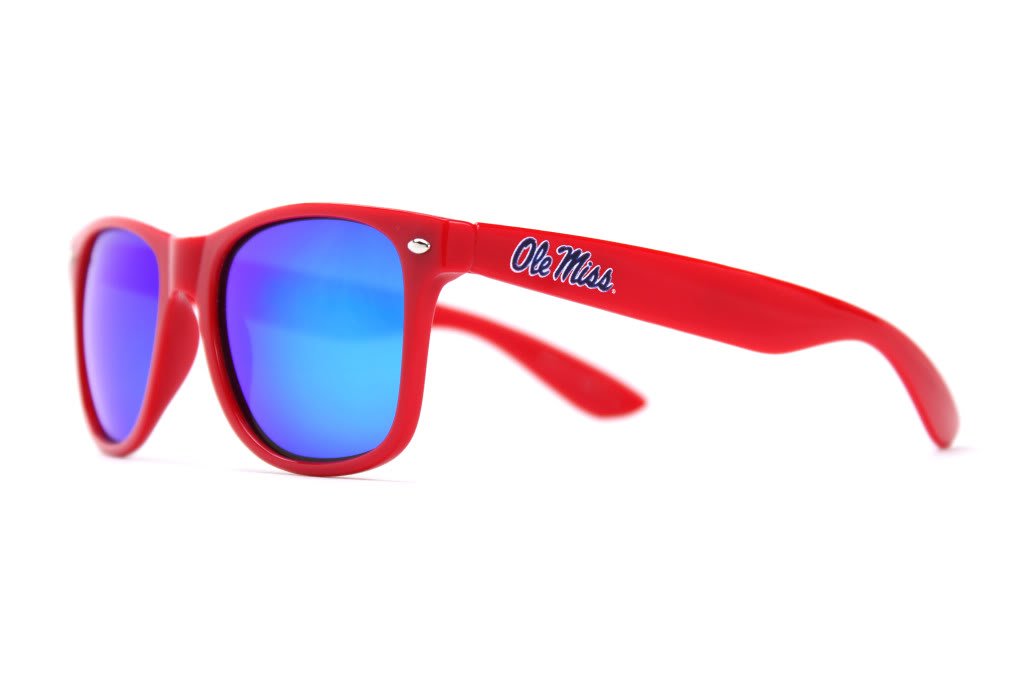 NCAA Mississippi Old Miss Rebels MS-2 Red Frame, Blue Lenses Sunglasses, One Size, Red