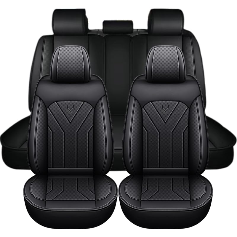 Lot Complet de 5 Housses de Siège Auto en Similicuir Imperméable et Respirant Protection contre les Griffes d'Animaux Compatible Airbags pour Ford Edge...