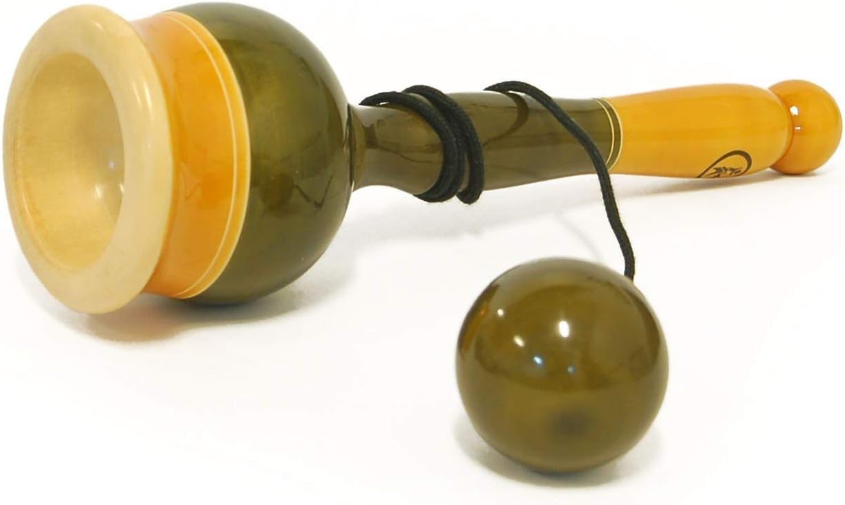 Funwood Games Multicolor Wooden Kendama Style Catch It Cup & Ball Game Set for Kids and Grown-ups