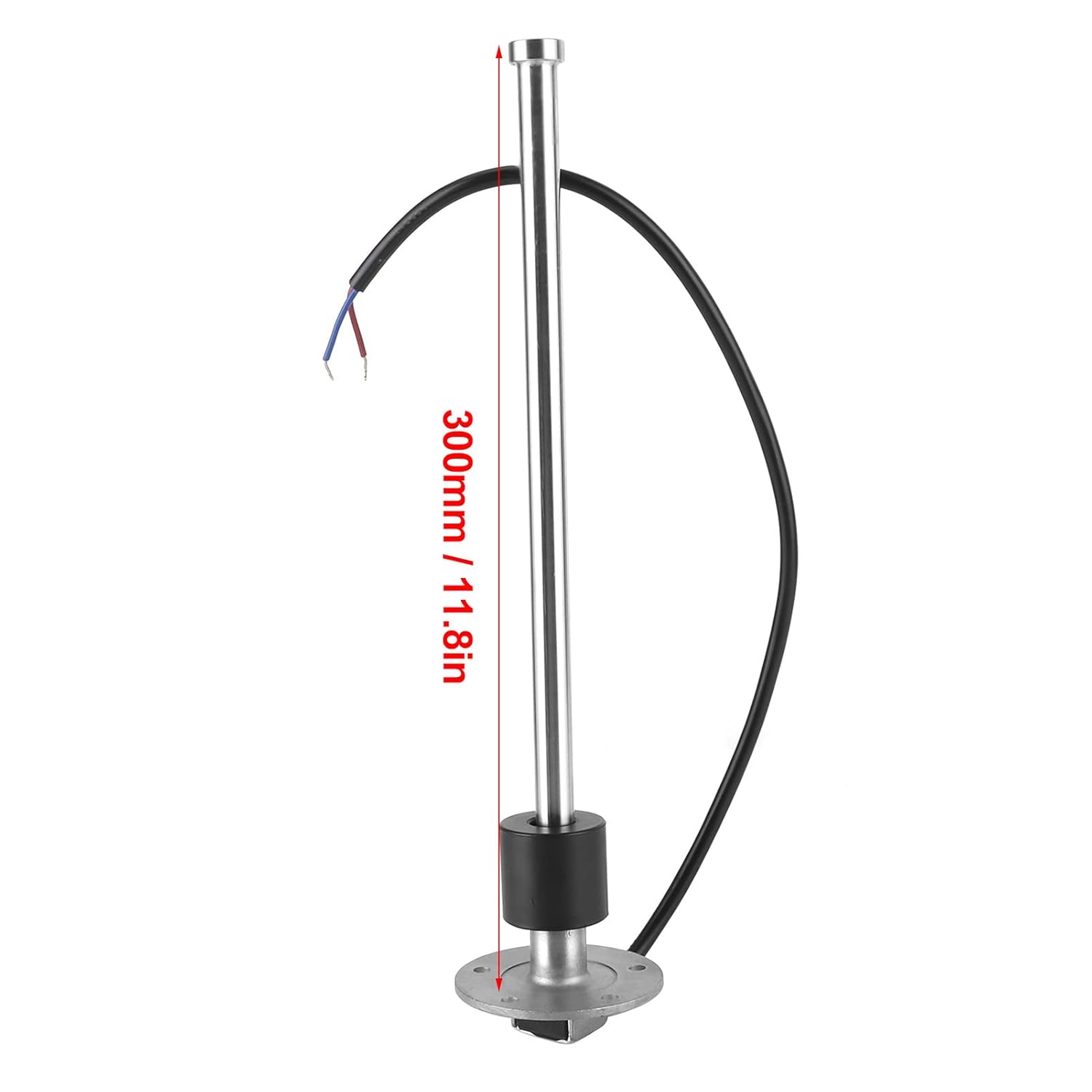 Fuel Sensor, Water Level Gauge, Marine Fuel Sender, Universal Fuel Sensor Water Fuel Level Sender, IP67 Waterproof, 0‑190ohms (300mm)