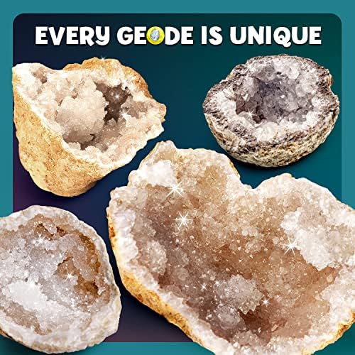 Byncceh Break Open 4 Premium Geodes-Discover Crystal Treasure Hidden Inside These Rocks Great Stem Science Toy and Educational Gift for Kids 6 51yWIwpDZnL. AC