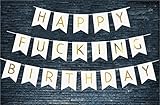 Fecedy White Happy Fucking Birthday Bunting Banner