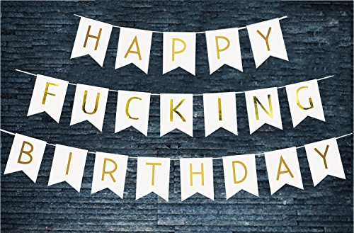 Fecedy ® Cartoon Happy Birthday Banner Colorful Bunting (White)