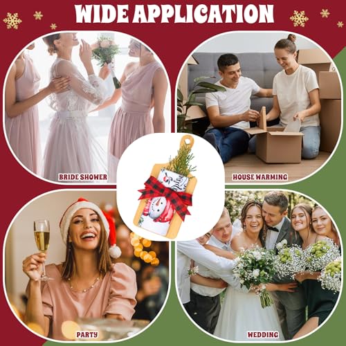 Hahafelt Set de 6 Tablas de Cortar Cuadradas de Madera con Toalla, Decoración y Cinta para Navidad miniatura 5